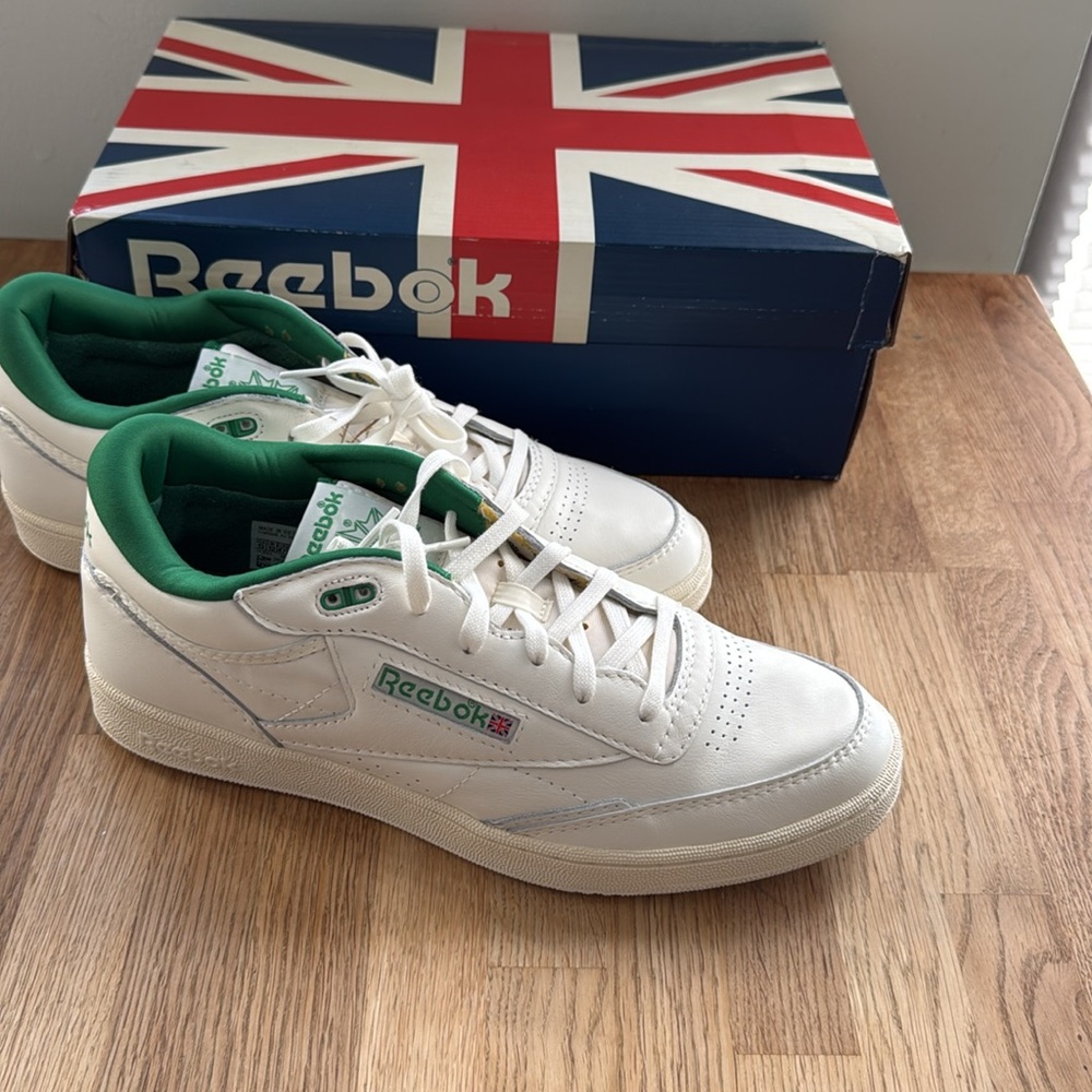 Reebok Club C Mid II in Chalk Classic Green size 13